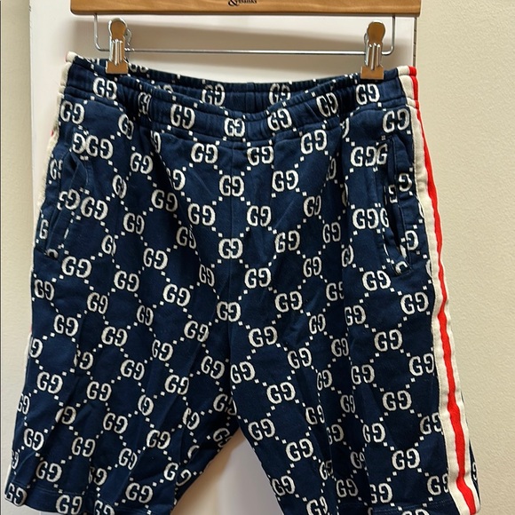 Gucci Dark Blue GG Patterned Shorts med- large - Picture 9 of 13